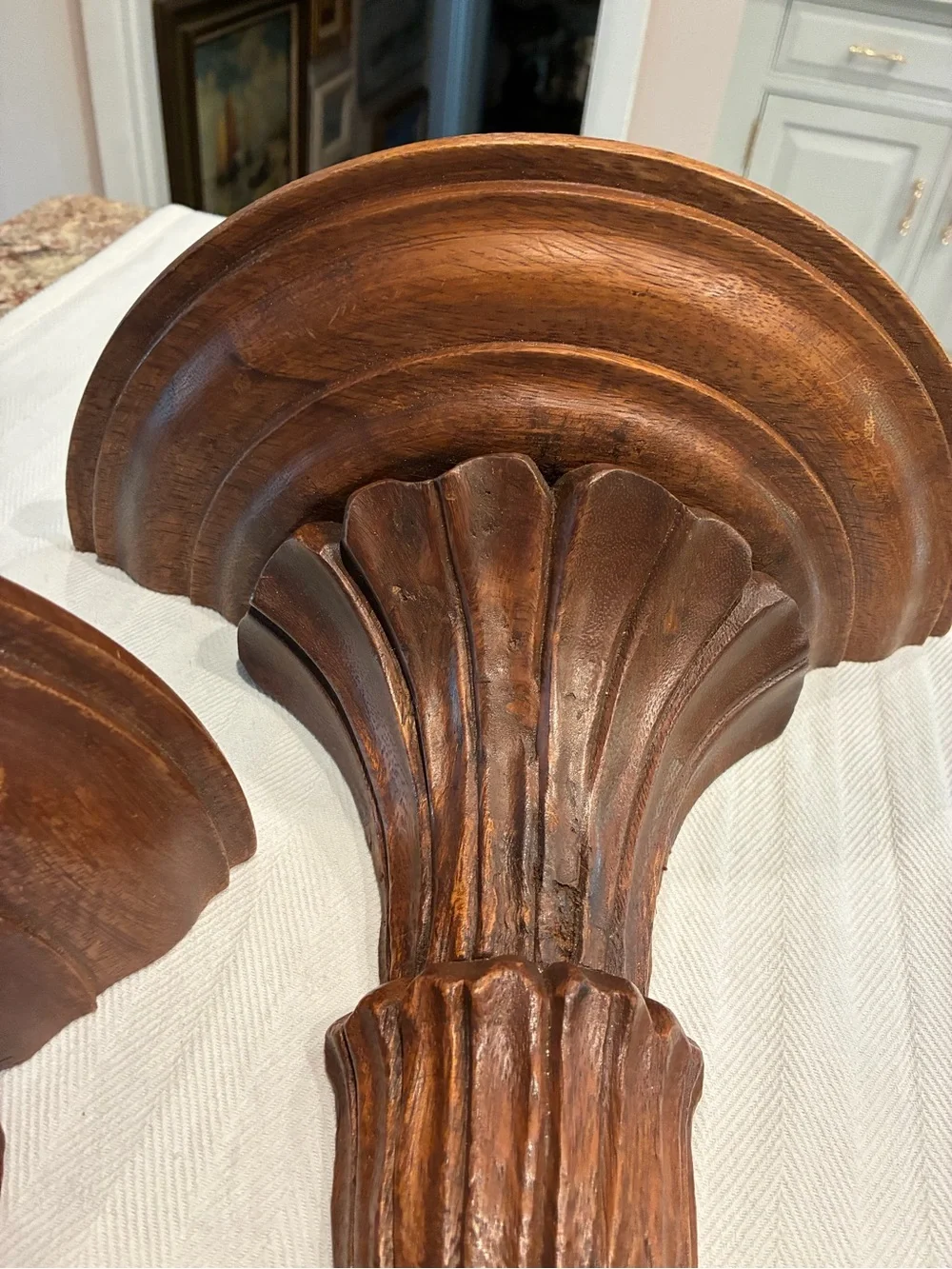 Vintage Ornate Carved Wood Wall Sconces wall shelves